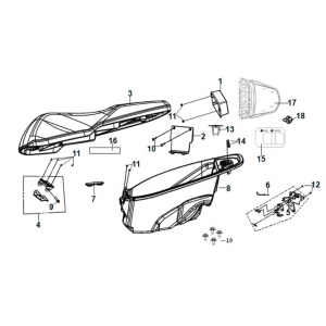 Seat - rear grip Sym X-Pro 50 E5