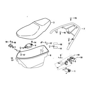 Seat rear grip Sym Orbit II 125i E4