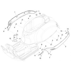 Motorschermen - Zijskirts Vespa GTS 125 IE ABS Euro 4 2016-2018