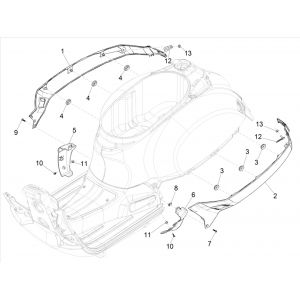 Motorschermen - Zijskirts Vespa GTS 300 HPE 4V IE ABS Euro 4 2019