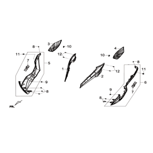 Sideskirt Sym Joymax 300I ABS E3 2014-2016 White (WH-300P)