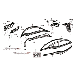 Beplating Sym Symphony ST 125I E4 Black/ Silver (BK-001C/S-882U)