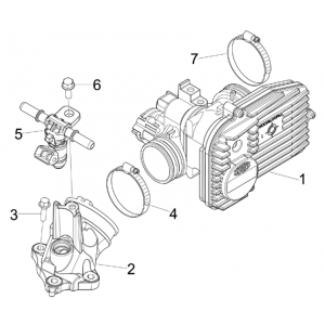 Gasklephuis - Injector - Inlaatspruitstuk Piaggio Beverly 125 RST 4V Euro 3 2010-2015