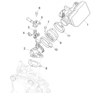Gasklephuis - Injector - Inlaatspruitstuk Piaggio Beverly 300 HPE 4V ABS Euro 5 2021-2022