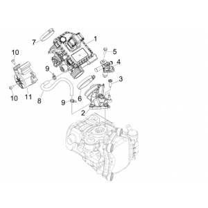 Gasklephuis - Injector - Inlaatspruitstuk Piaggio MP3 300 LT Sport 2009-2014