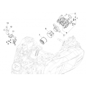 Gasklephuis - Injector - Inlaatspruitstuk Vespa GTS 125 IE ABS Euro 5 2021