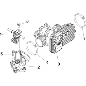 Gasklephuis - Injector - Inlaatspruitstuk Vespa GTS 250 ie 2005-2016 (zonder ABS)