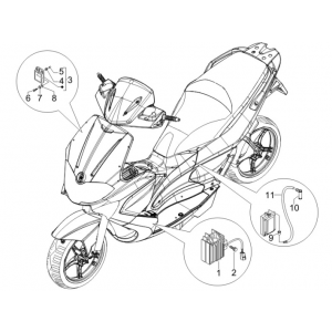 Spanningsregelaar - Bobine - Elektronische delen Gilera Runner 50 SP 50 2-takt LC 2010-2017