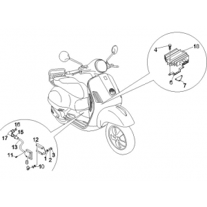 Spanningsregelaar - Bobine - Elektronische delen Vespa GTS 250 ie 2005-2009 (met ABS)