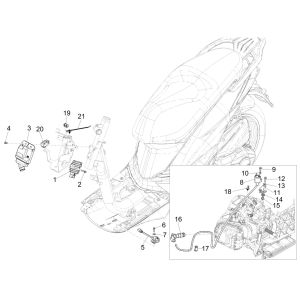 Spanningsregelaar - Bobine - ECU Piaggio Liberty 125 IGET 3V IE ABS Euro 4 2015-2019