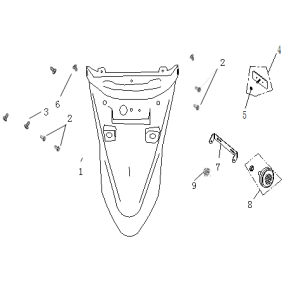 Voorspatbord China Ape 50 wit