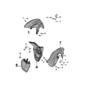 Voorspatbord - Achterspatbord Peugeot Speedfight 4 50 4-takt AC Roodzwart