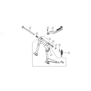 Middenstandaard - Zijstandaard - Kickstartpedaal Kymco Super9 50 2-takt AC oud model race zwart geel