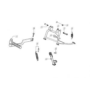 Middenstandaard - Zijstandaard - Kickstartpedaal Kymco Sento 50 4-takt Spring Wit