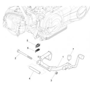 Middenstandaard Piaggio Liberty 125 IGET 3V ABS Euro 5