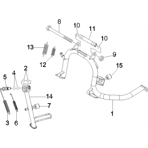 Middenstandaard - Zijstandaard Vespa GTS 250 ie 2005-2009 (met ABS)