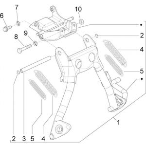 Frame - Middenstandaard Piaggio Liberty 50 2-takt AC
