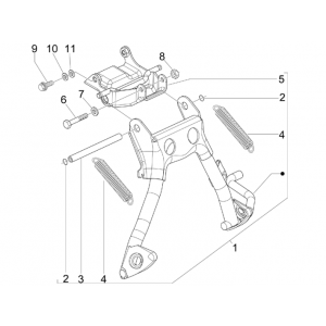 Middenstandaard - Zijstandaard Piaggio NRG Power DD 50 2-takt LC 2007-2017
