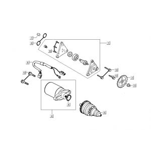Startmotor - Oliepomp - Bendix Kymco People S 50 4-takt kersen rood