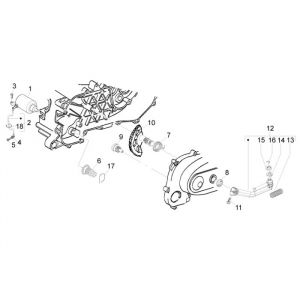 Startmotor - Bendix - Kickstarteras - Kickstartpedaal Piaggio Liberty 50 2-takt AC
