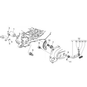Startmotor - Bendix - Kickstarteras - Kickstartpedaal Piaggio Fly 50 2-takt AC
