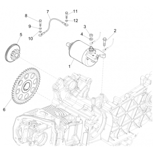 Startmotor - Starttandwiel Piaggio Fly 125 IE 4-takt 3V Euro 3