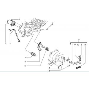 Startmotor - Bendix - Kickstarteras -Kickstartpedaal Piaggio Zip RST 50 2-takt AC