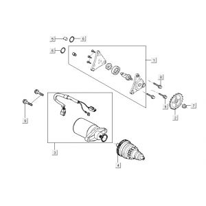 Startmotor - Bendix - Oliepomp Kymco Super8 50 4-takt 2007-2009 Rood zwart
