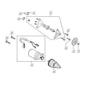 Startmotor - Bendix Kymco VP50 4-takt ACzwart