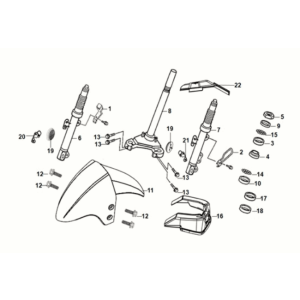 Steering stem - front cushion Sym Orbit III 50 E5 Matt Black/ Fluorescent Yellow (BK-007U/Y-102C)