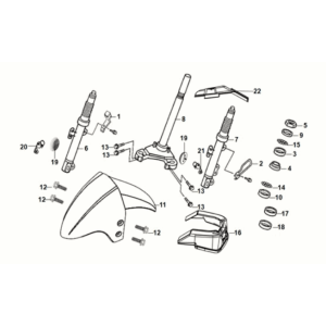 Steering stem - front cushion Sym Orbit III 50 E5 Ice Sea Blue/ Matte Iron Grey (BU-300S/GY7450U)