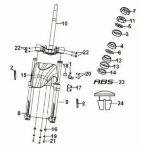 Steering Stem - Front Cushion Sym Symphony ST 125i LC E5 Grey (GY-010U)