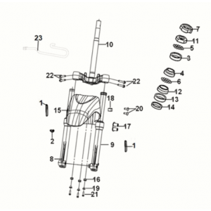 Steering stem - front cushion Sym Symphony ST 50 E5 Black (BK-7C)