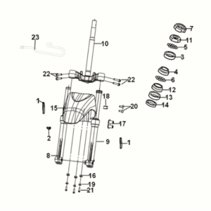 Steering stem - front cushion Sym Symphony ST 50 E5 Gray (GY-7547UL)