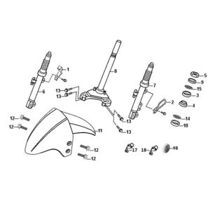 Steering stem front cushion Sym Orbit II 125i E4 JET BLACK (BK-7C)