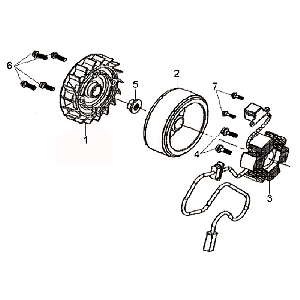 Ontsteking - Stator - Vliegwiel Sym Fiddle II (BK-7C) iron gray