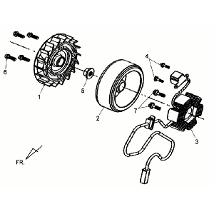Ontsteking - Stator - Vliegwiel Sym Allo GT (WH006 S882U) white silver