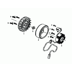 Ontsteking - Stator - Vliegwiel Sym Mio 50i