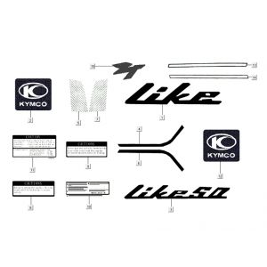 Emblemen - Stickers - Logo Kymco Like TT 4-takt zwart glans 2015 2015