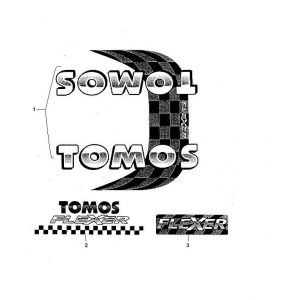 Emblemen - Stickers - Logo Tomos Flexer Ex 50 2-takt Elektrische start
