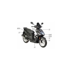 Emblemen - Stickers - Logo Kymco Super8 50 4-takt 2009→ Matzwart