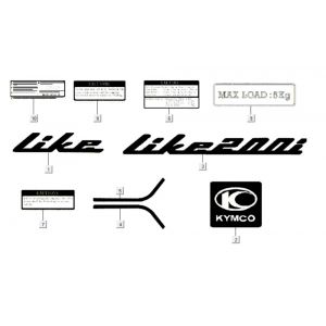 Emblemen - Stickers - Logo Kymco Like 200i Zwart