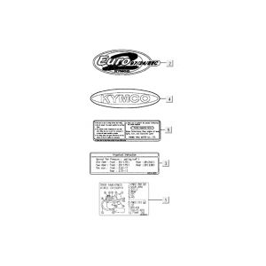 Emblemen - Stickers - Logo 1 Kymco Activ 50 4-takt rood-zwart