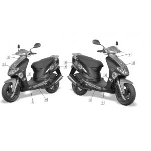 Emblemen - Stickers - Logo 1 Kymco Vitality 50 2-takt AC Sportstream