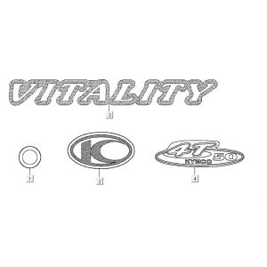 Emblemen - Stickers - Logo 1 Kymco Vitality 50 4-takt AC antraciet