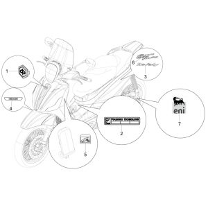 Emblemen - Stickers - Logo Piaggio Beverly 350 Sport Touring Euro 3 2013-2014