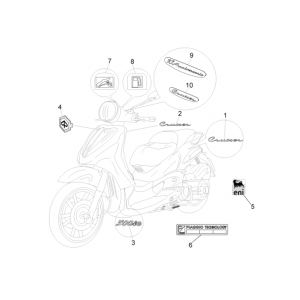 Emblemen - Stickers - Logo Piaggio Beverly 500 Euro 3 2007-2012