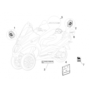 Emblemen - Stickers - Logo Piaggio MP3 300 LT Sport 2009-2014 sterwit 595