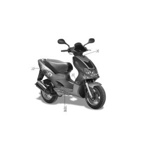 Emblemen - Stickers - Logo Kymco Super9 50 2-takt AC nieuw model rood