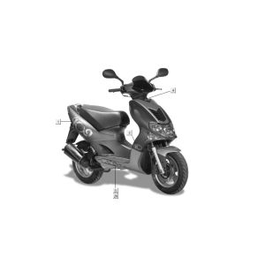Emblemen - Stickers - Logo Kymco Super9 50 2-takt AC nieuw model zilver - zwart
